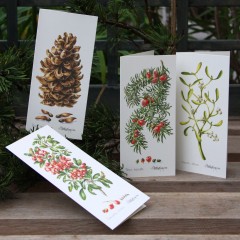 kunstner kort med 4 vintermotiver & kuvert